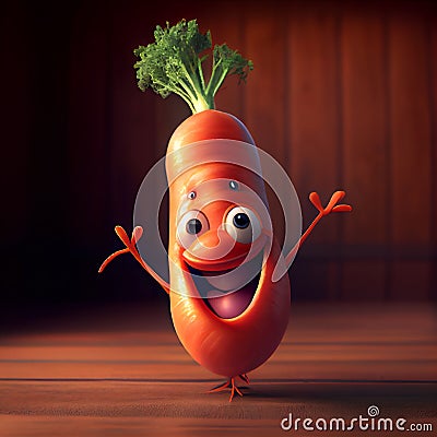 Happy carrot cartoon character Cartoon Illustration