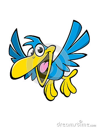 Happy Cartoon Bird Vector Illustration