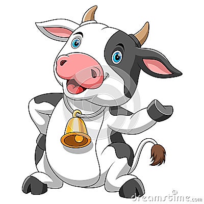 Happy cartoon cow Vector Illustration