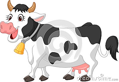 Happy cartoon cow Vector Illustration