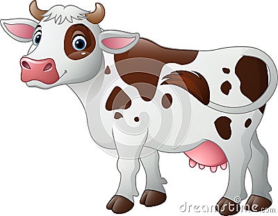 Happy cartoon cow Vector Illustration