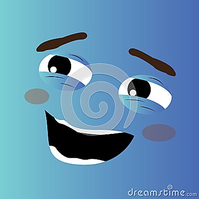 Happy cartoon face Vector Illustration