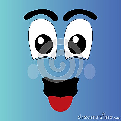 Happy cartoon face Vector Illustration