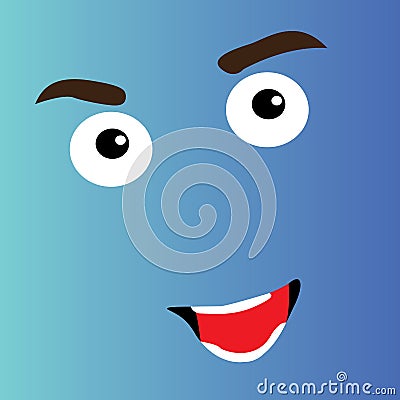 Happy cartoon face Vector Illustration