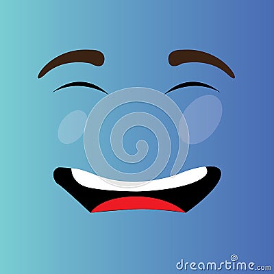 Happy cartoon face Vector Illustration