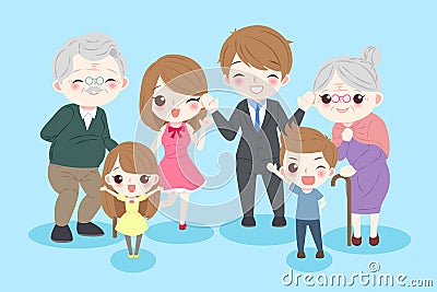 Happy cartoon family Vector Illustration