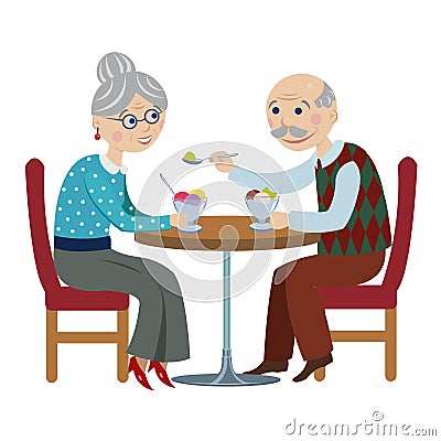 Happy cartoon grandparents Vector Illustration