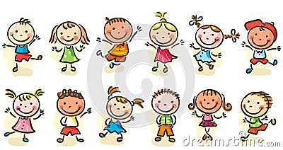 Happy cartoon kids Vector Illustration