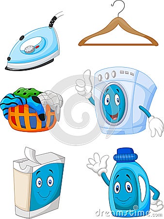 Happy cartoon laundry Vector Illustration