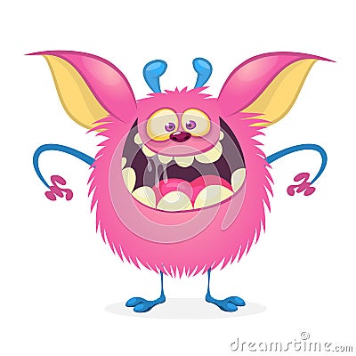 Happy cartoon monster Vector Illustration