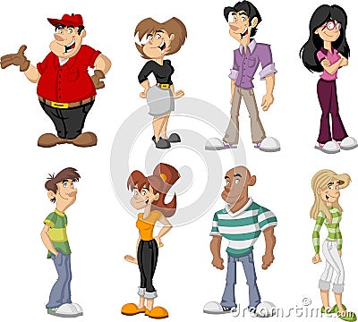 Happy cartoon people Vector Illustration