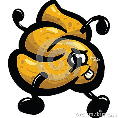 Happy Cartoon Poo or Poop Mascot Logo Character Vector Illustration