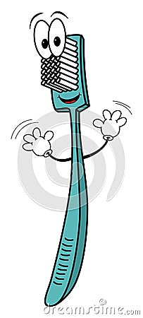 Happy cartoon toothbrush character Stock Photo