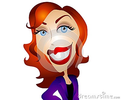 Happy Cartoon Woman Cartoon Illustration