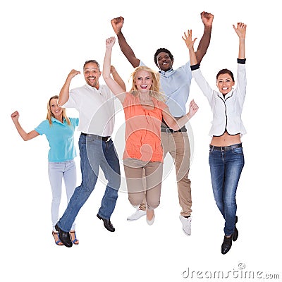 Happy casual group of people Stock Photo