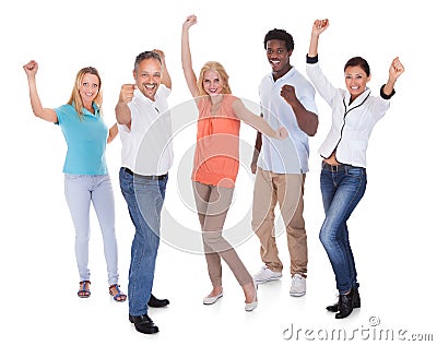 Happy casual group of people Stock Photo