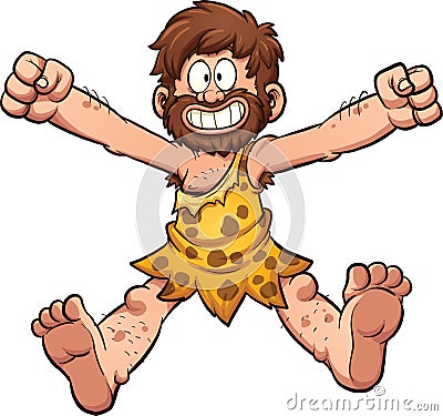 Happy caveman Vector Illustration