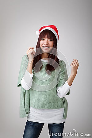 Happy cheerful Christmas girl Stock Photo