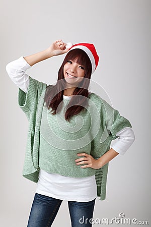 Happy cheerful Christmas girl Stock Photo