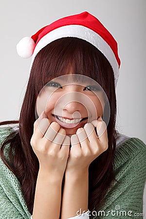 Happy cheerful Christmas girl Stock Photo