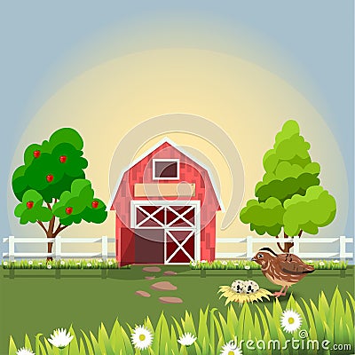 Happy and cheerful farm animals Vector Illustration