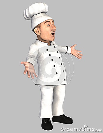 Happy Chef Cartoon Illustration