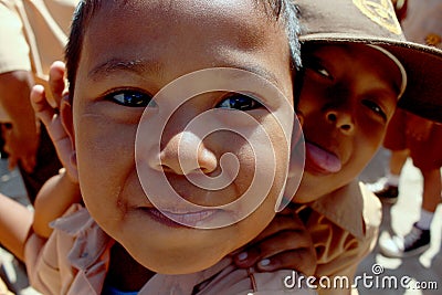 Happy child close up indonesia Editorial Stock Photo