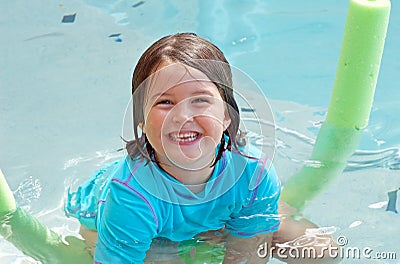 Happy child in pool Stock Photo