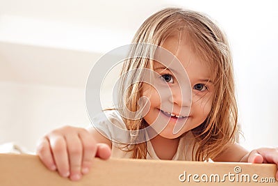 Happy child. Portrait of a beautiful liitle girl Stock Photo
