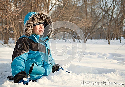 Happy child in winterwear Stock Photo