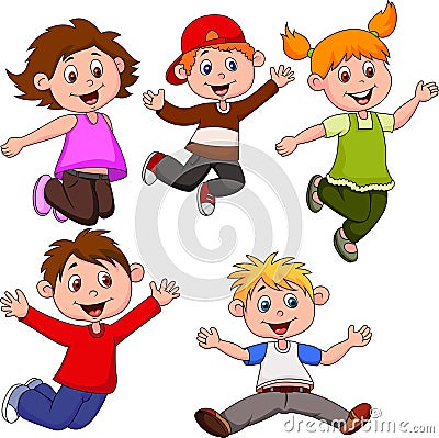 Happy children cartoon Vector Illustration