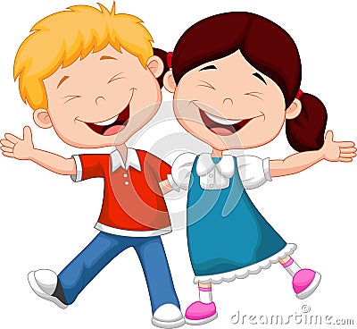 Happy children cartoon Vector Illustration