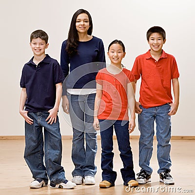 Happy children in a group smiling Stock Photo