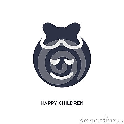 happy children icon on white background. Simple element illustration from kids and baby concept Vector Illustration