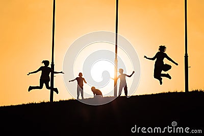 Happy children jumping Stock Photo