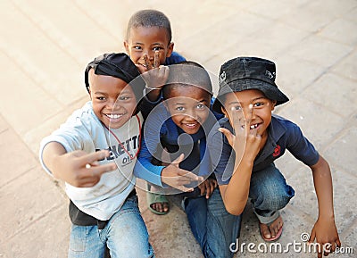 Happy children on Madagascar. Antananarivo. . Editorial Stock Photo