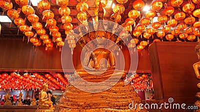 Happy chinese new year celebration at Wat Mangkon Kamalawat Thailand Editorial Stock Photo