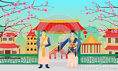 Happy Chinese New Year greeting card vector Vector Illustration