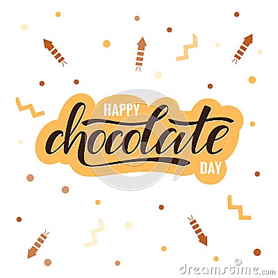 Happy chocolate day typography lettering Vector Illustration