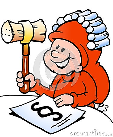 Happy Christmas Elf studying law Vector Illustration