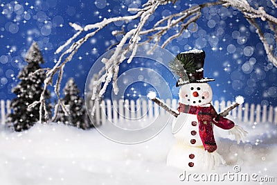 Happy Christmas Snowman 2 Stock Photo