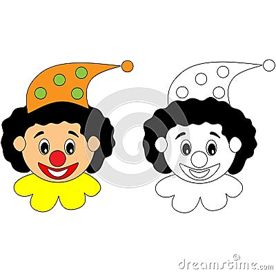 Happy circus clown colouring activity Stock Photo