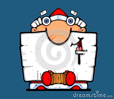 Happy classic Santa Claus with harmonic Stock Photo