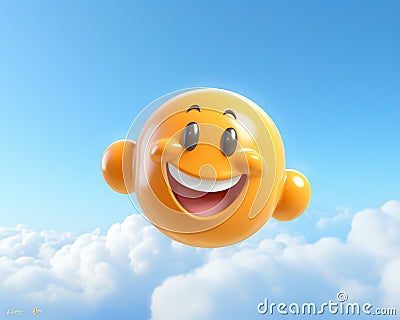 Happy cloud is a happy cloud. Cartoon Illustration