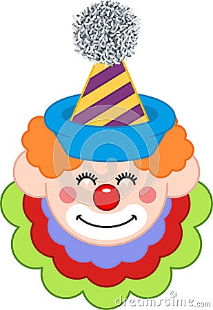 Happy Clown Face Vector Illustration