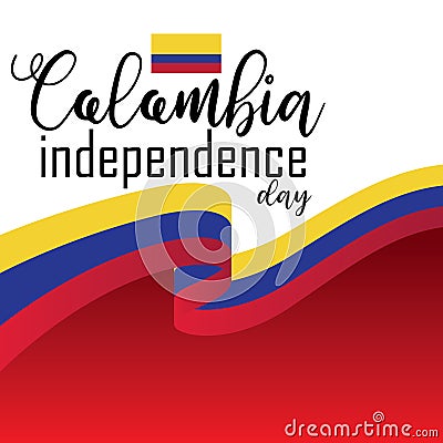 Happy Colombia Independence Day vector Cartoon Illustration