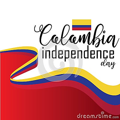 Happy Colombia Independence Day vector Cartoon Illustration