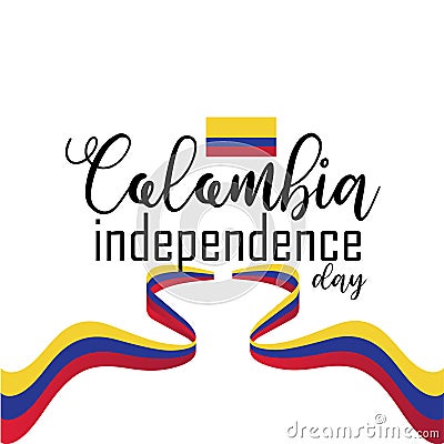 Happy Colombia Independence Day vector Cartoon Illustration