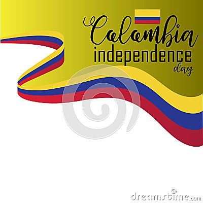 Happy Colombia Independence Day vector Cartoon Illustration