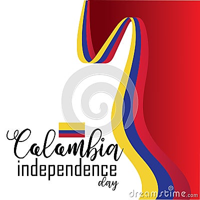 Happy Colombia Independence Day vector Cartoon Illustration